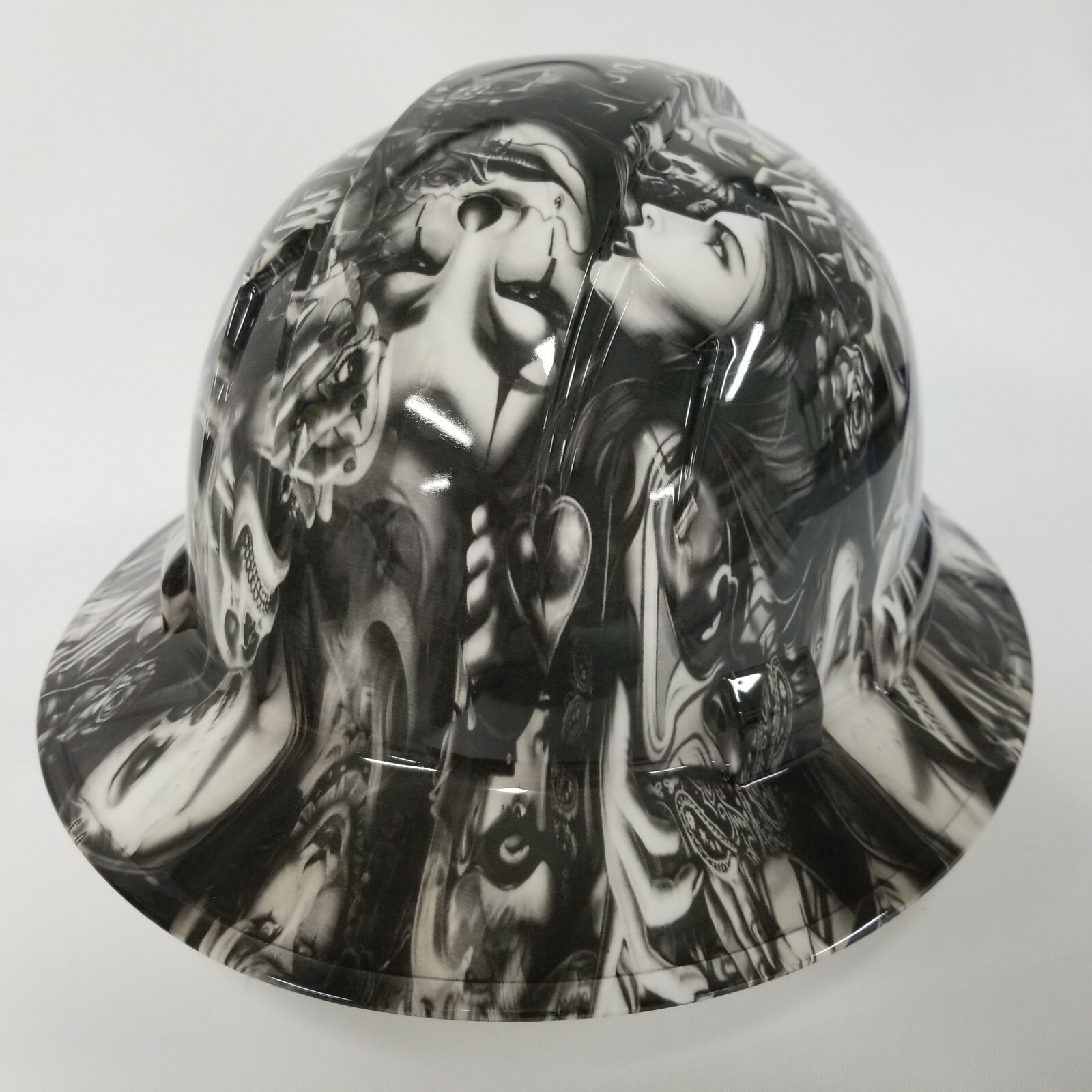 NEW FULL BRIM Hard Hat custom hydro dipped DAY OF DEAD GIRLS TATTOO STYLE