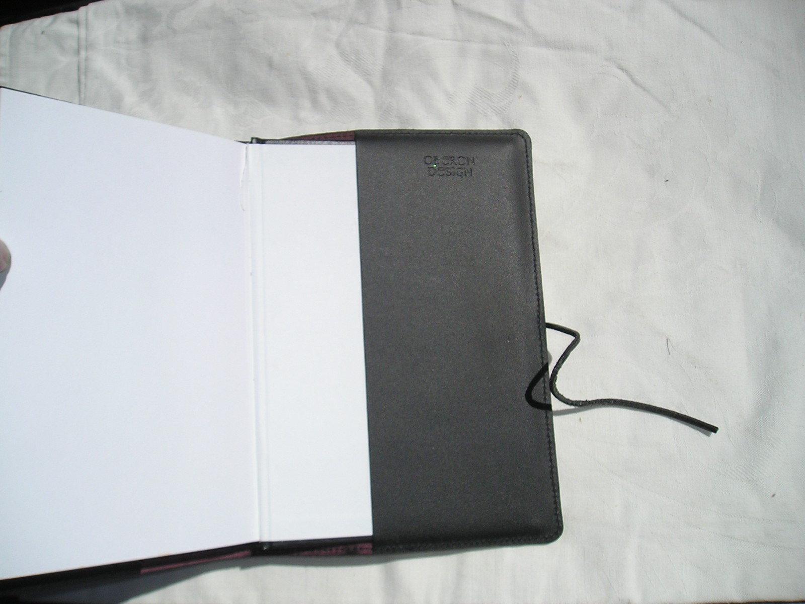 OBERON DESIGN JOURNAL COVER W/ BLANK BOOK, PURPLE IRISES NICE! 9X6″