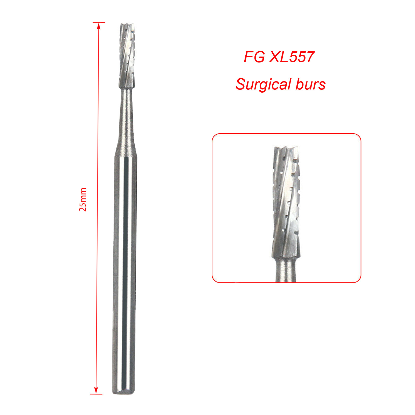 1-10x Dental FG 557 SL Surgical Carbide Burs Friction Grip FGOS XL 557 25mm