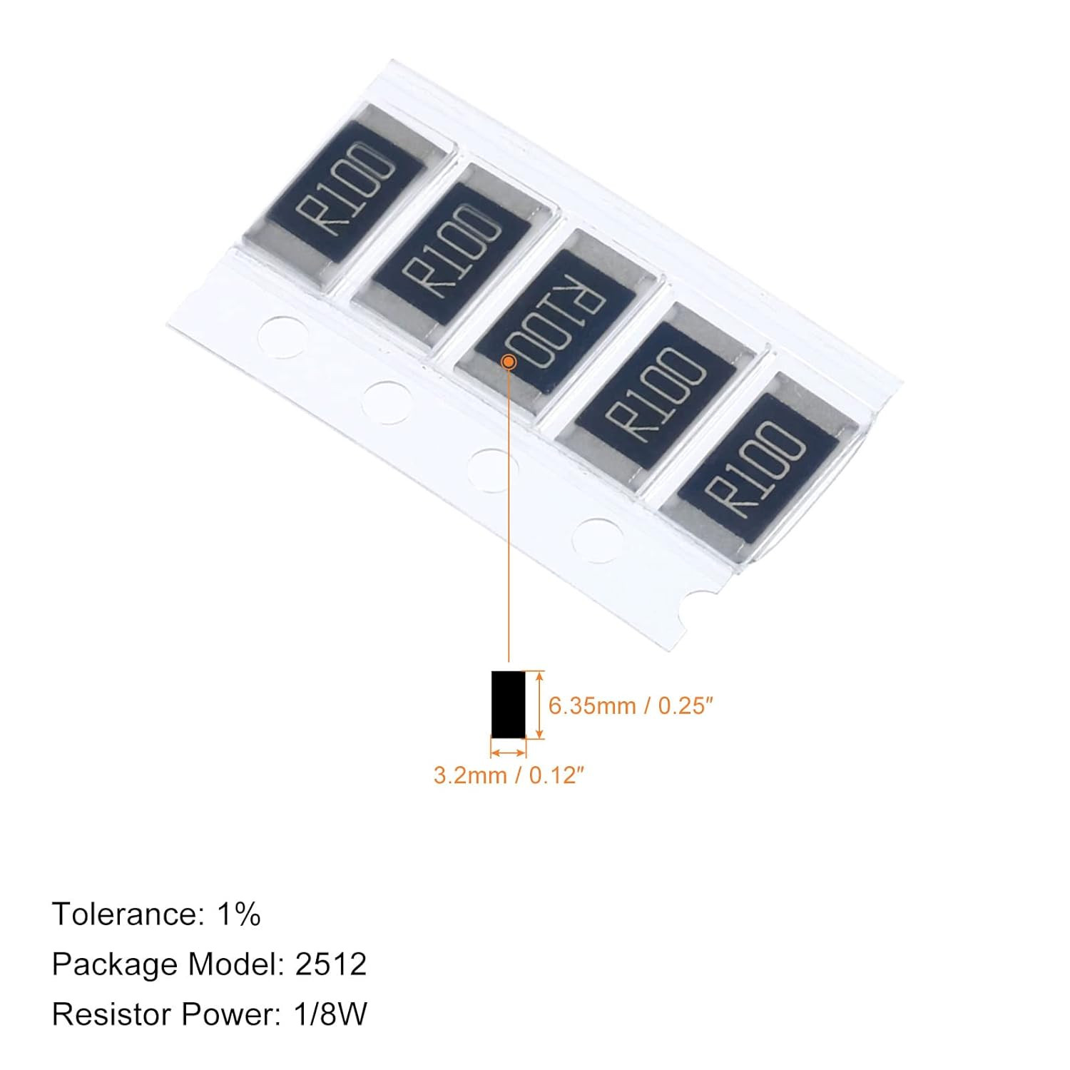 PATIKIL 2512 Surface Mount Device Resistor Kit, 1Set/50Pcs 0.01R-1R Ohm 10 Value