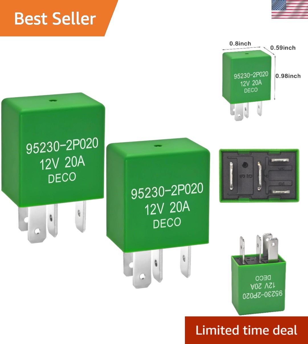 Power Relay Set of 2 12V 20A for Hyundai Kia Vehicles Compatible with Hyundai…