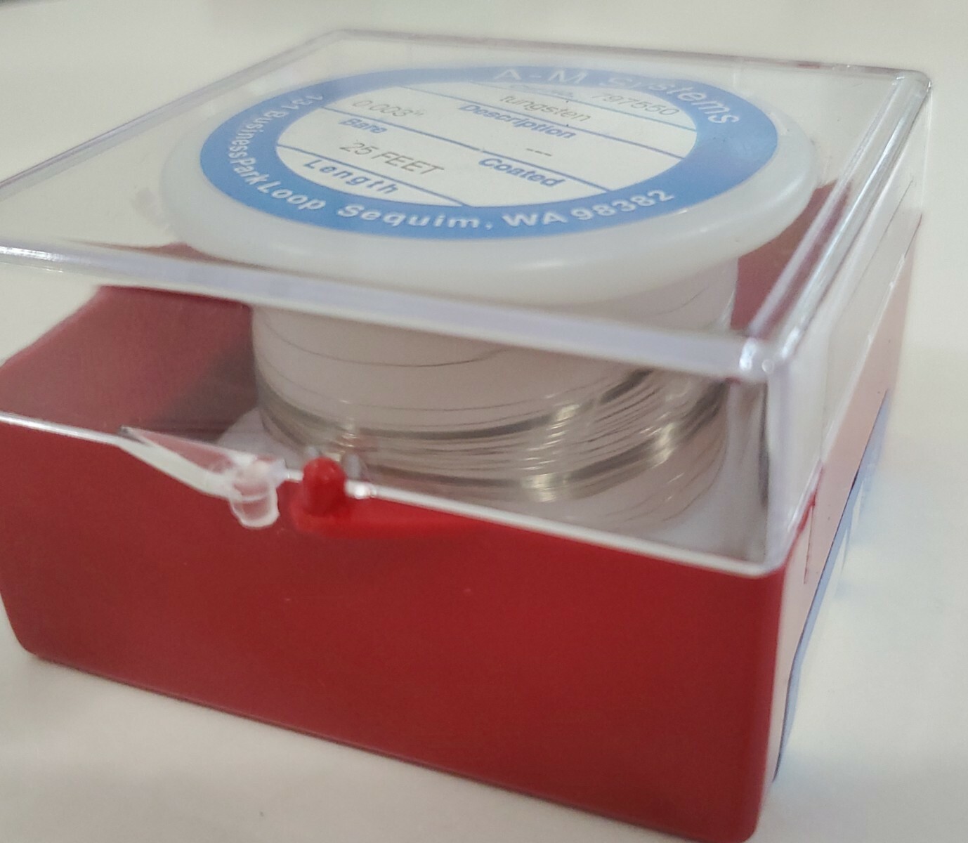 *NEW* A-M Systems 797550 Bare Tungsten Wire 0.003″ 25Ft Spool + Warranty!