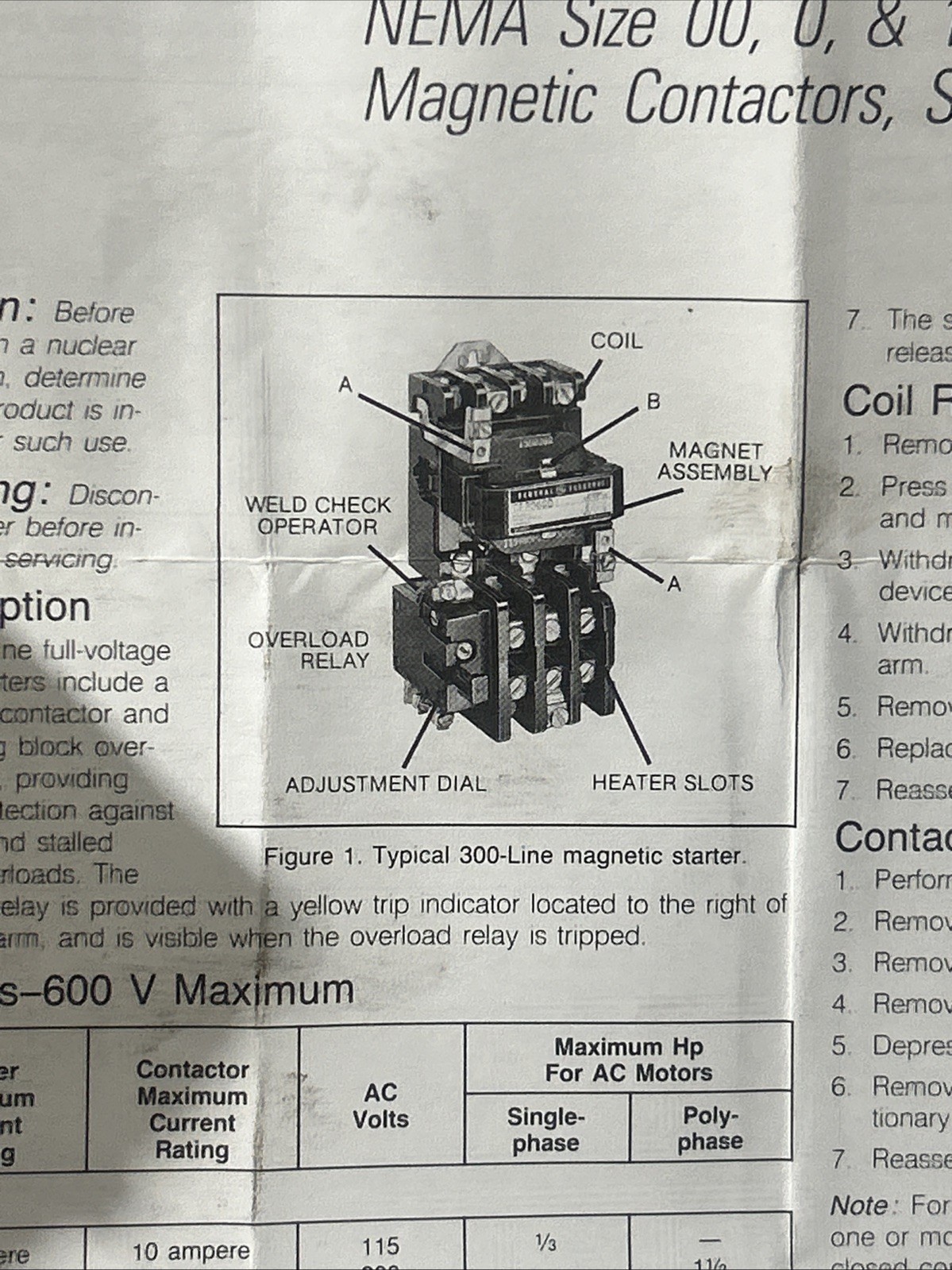 GE Magnetic Starter Cr306c123acwa . 300- Line Control. Ac Or Dc Thermal Overload