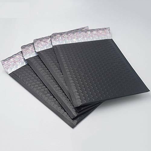 100 #2 Matte Metallic Black Poly Bubble Mailers 8.5×12 (Inner 8.5×11)