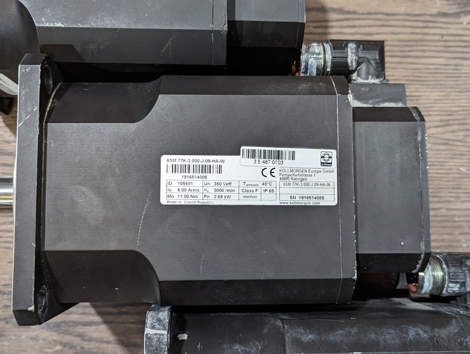 Kollmorgen Servo Motor 6SM 77K-3.000-J-09-HA-IN 2.69 kW 3000 /min