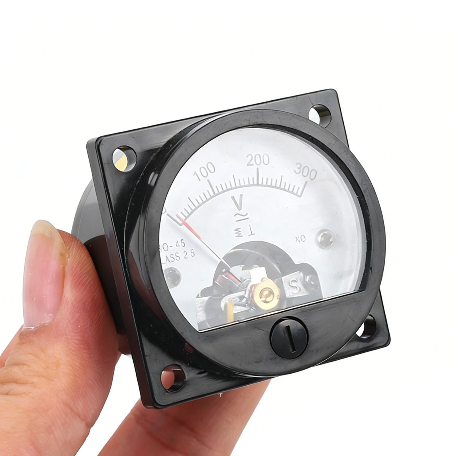 AC 0-300V Round Analog Panel Meter Voltmeter Gauge SO-45 Black Class 2.5