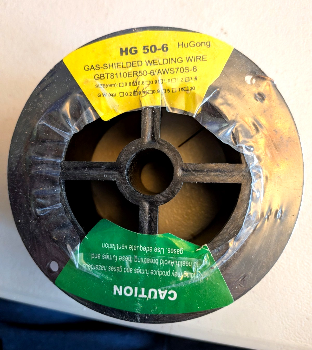 HuGong HG 50-6 Gas Shielded Welding Wire 0.6mm 0.2Kg Roll New Sealed