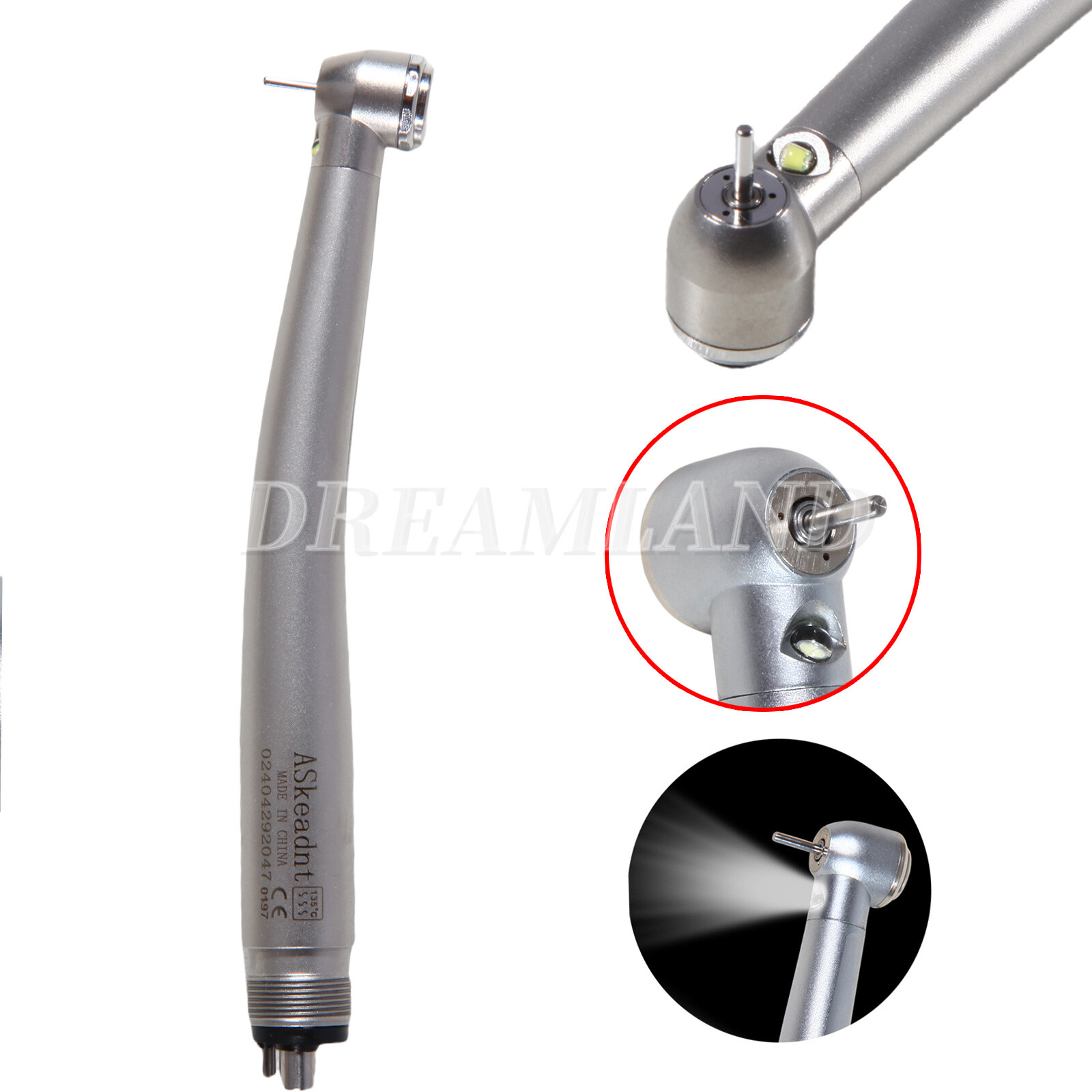 10 x US Ship Denshine 4 Hole Dental LED High Speed Handpiece E-generator Turbine