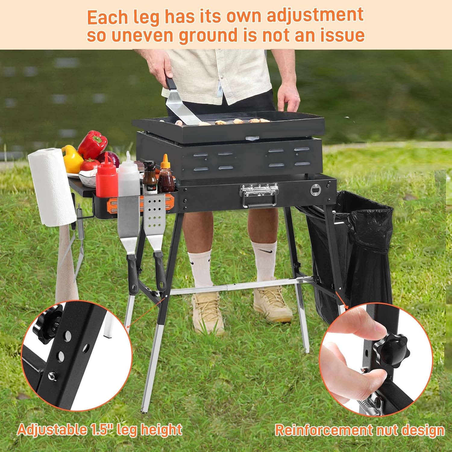 Portable Outdoor Grill Table,Blackstone Griddle Stand,Movable Griddle Stand Fit