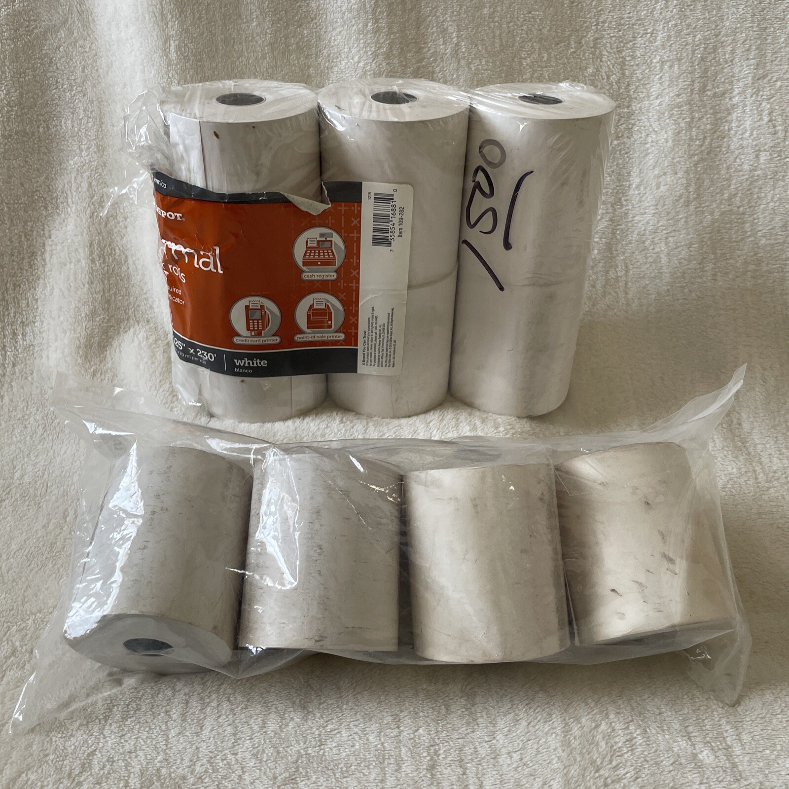 Office Depot Thermal Paper Rolls No Ribbon Required 10 Count 3.125” x 230’ READ