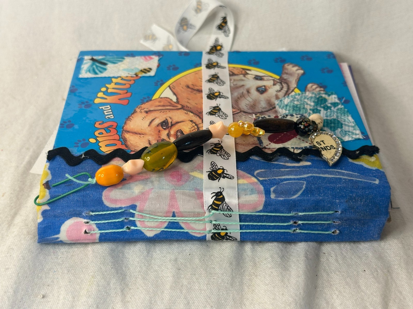 Junk Journal OOAK Scrapbooking Etc. Handmade Book Upcycled Puppies Kitties Pets