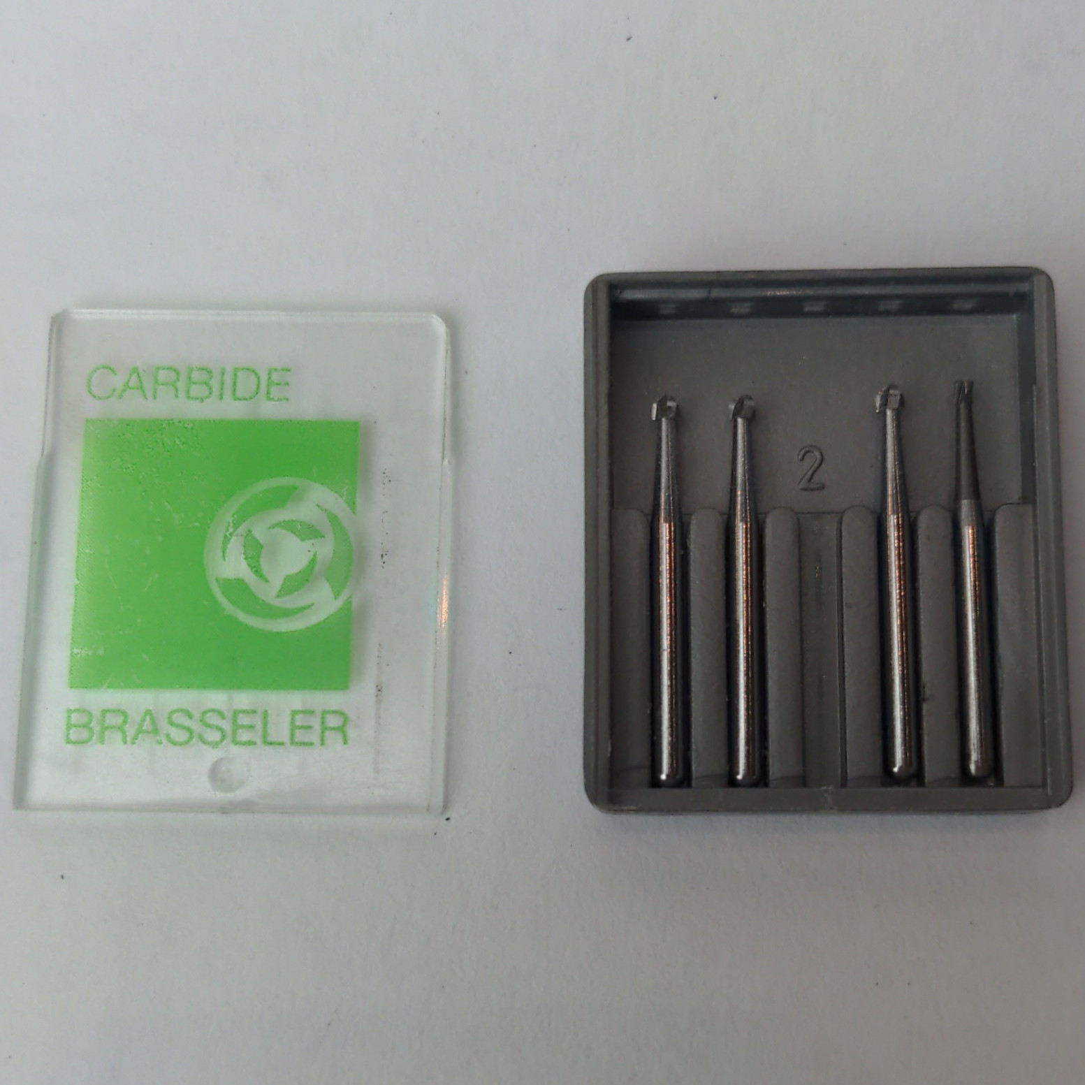 Brasseler Carbide Round Bur RA Latch-Type Shank 1027 Dental Bur 3 New & 1 Used