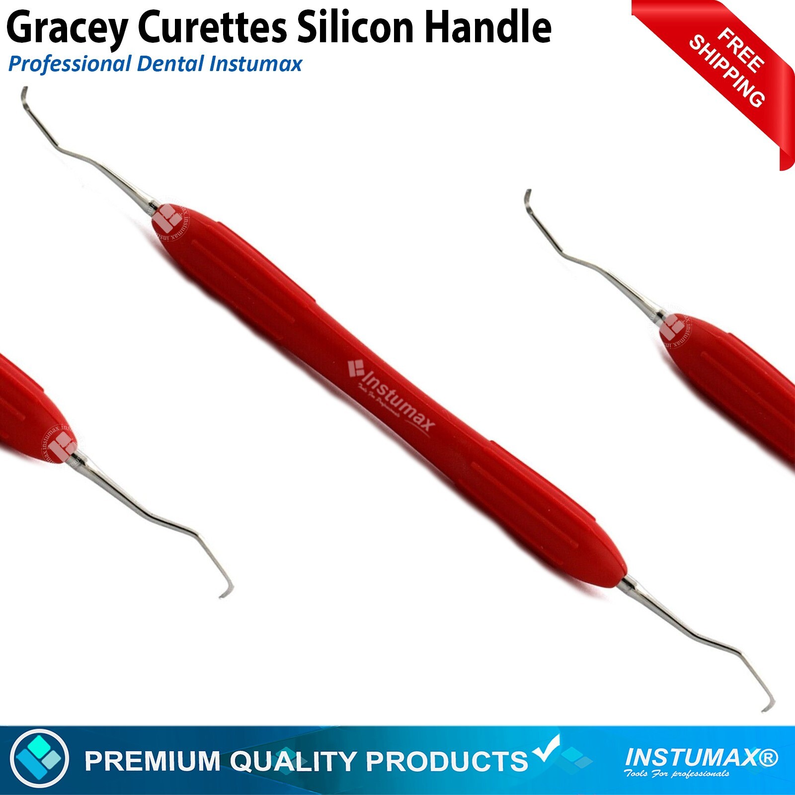 Dental Gracey Curettes 7Piece Silicone Handle Surgical Root Canal Cavity Removal