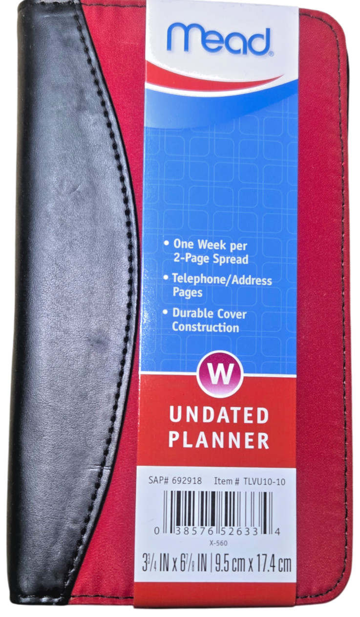 Mead Undated Weekly Planner, 3-3/4″ X 6-7/8″