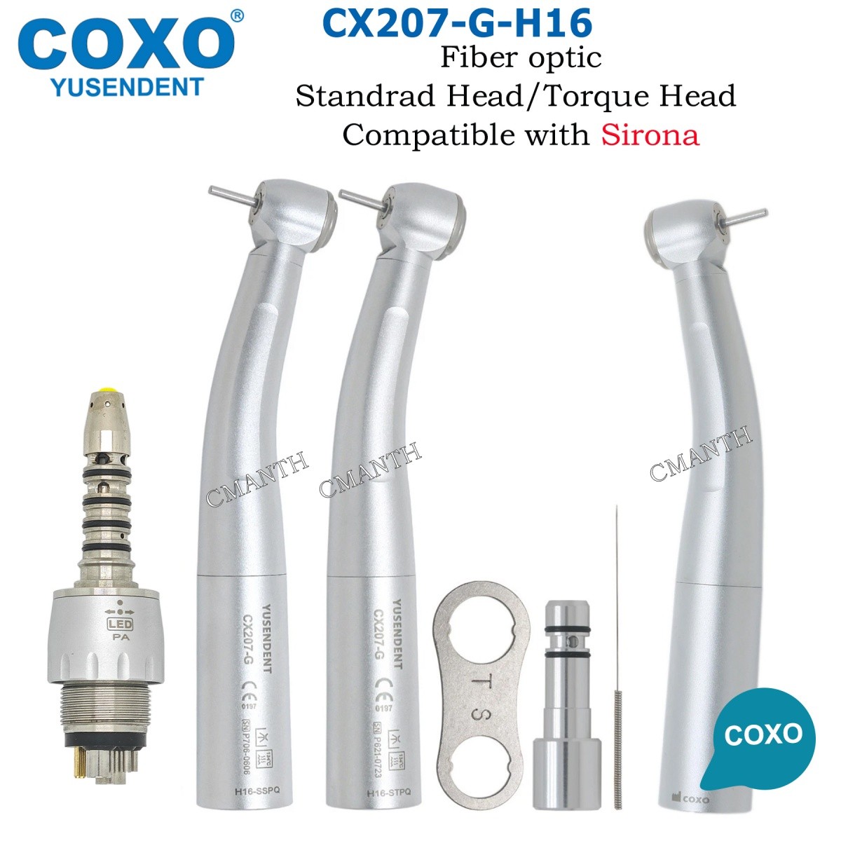 COXO Dental Fiber Optic High Speed Turbine 6Hole Coupler Fit WH KAVO NSK SIRONA