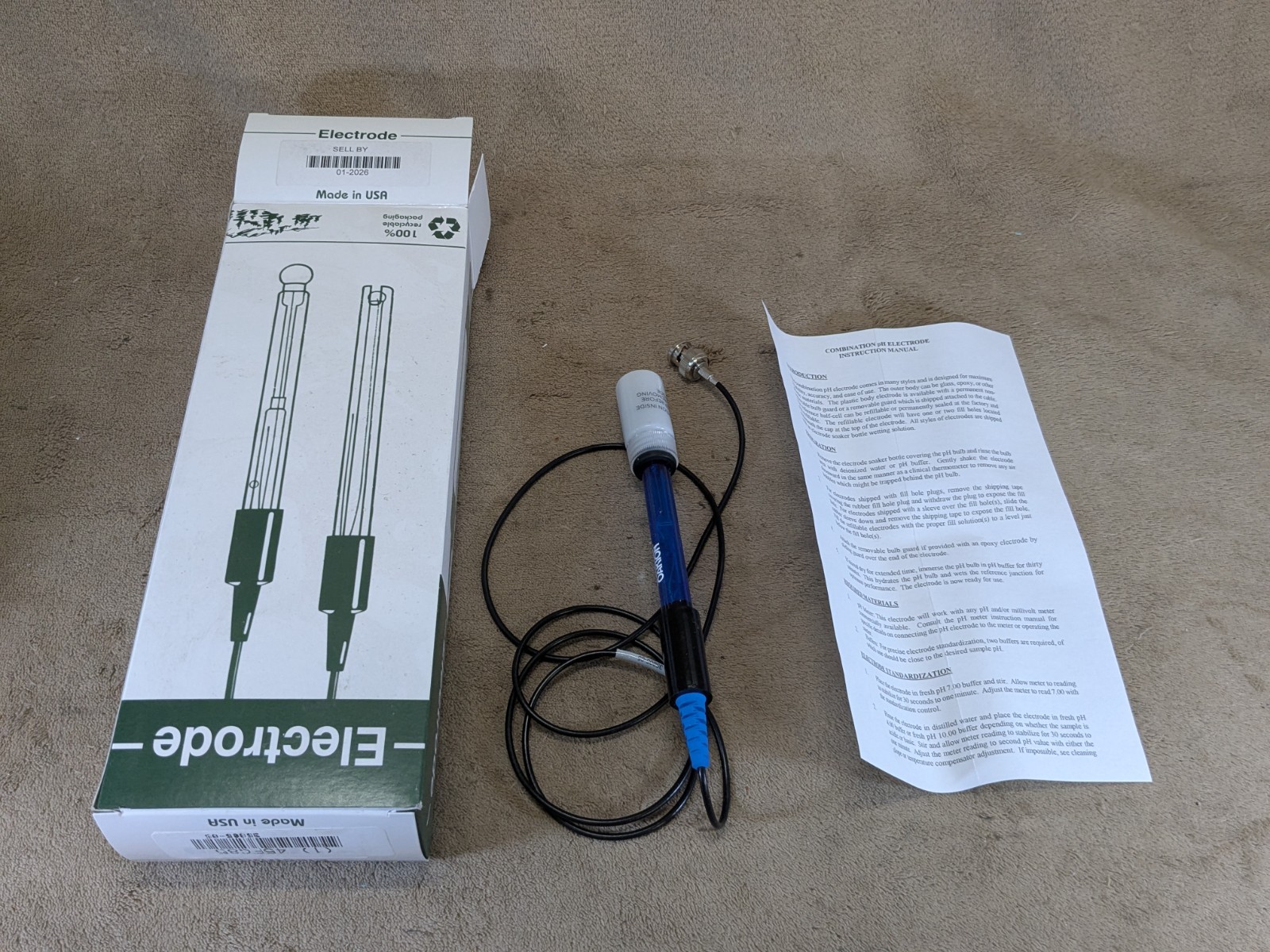OAKTON WD-35805-05 pH Electrode 4.3mm L 45FG85 Open Box Sell by 01-2026