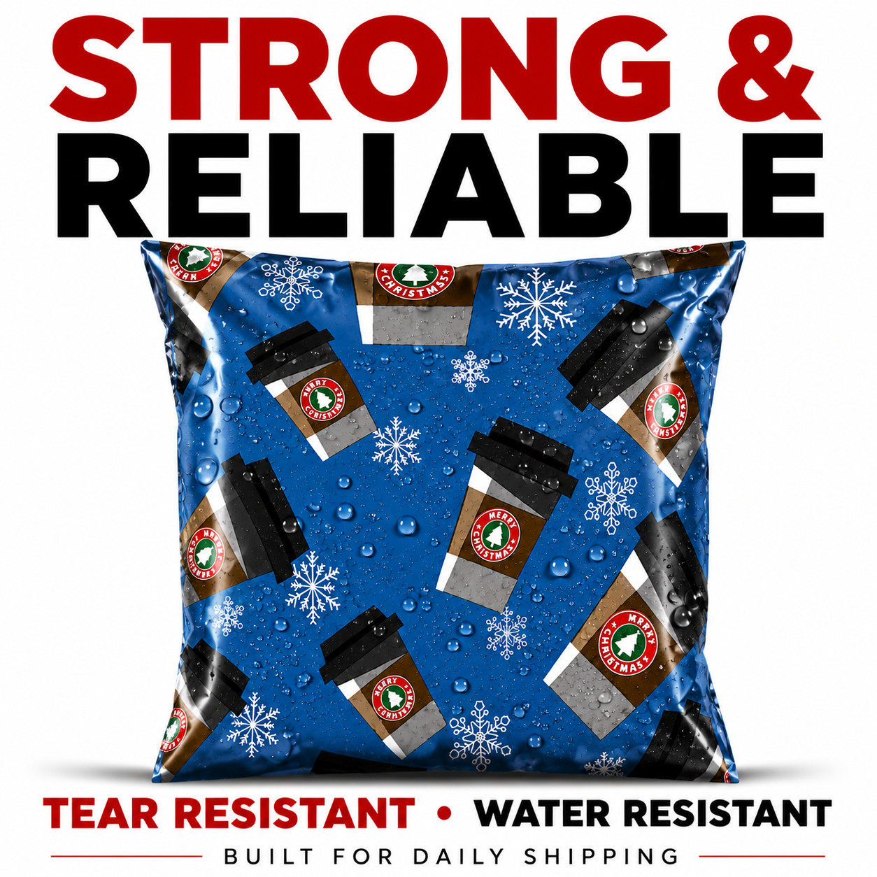 Peppermint Mocha Poly Mailers 6×9 Christmas Self Seal Shipping Bags