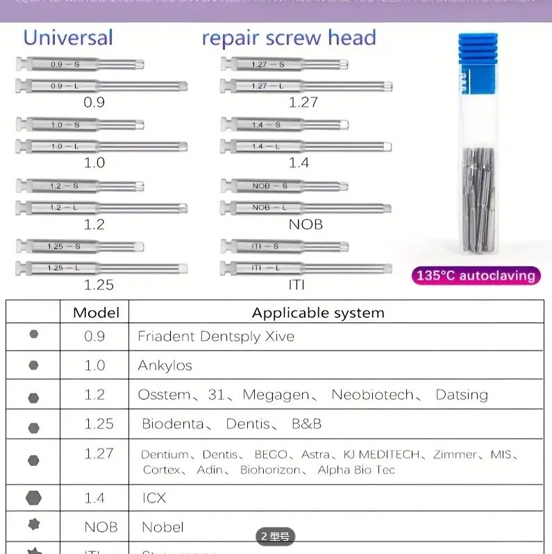 1BOX Dental Torque Driver Torque Wrench Handpiece Universal Dental 16 Drivers