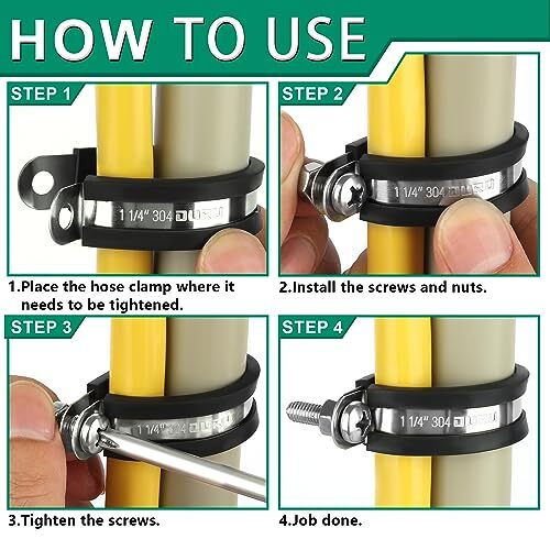125PCS Cable Clamp,12 Sizes Stainless Steel Rubber Coated Cushioned Insulated…