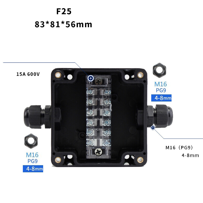 Cable Gland Connector Wire Terminal Blocks Electric Junction Box Waterproof