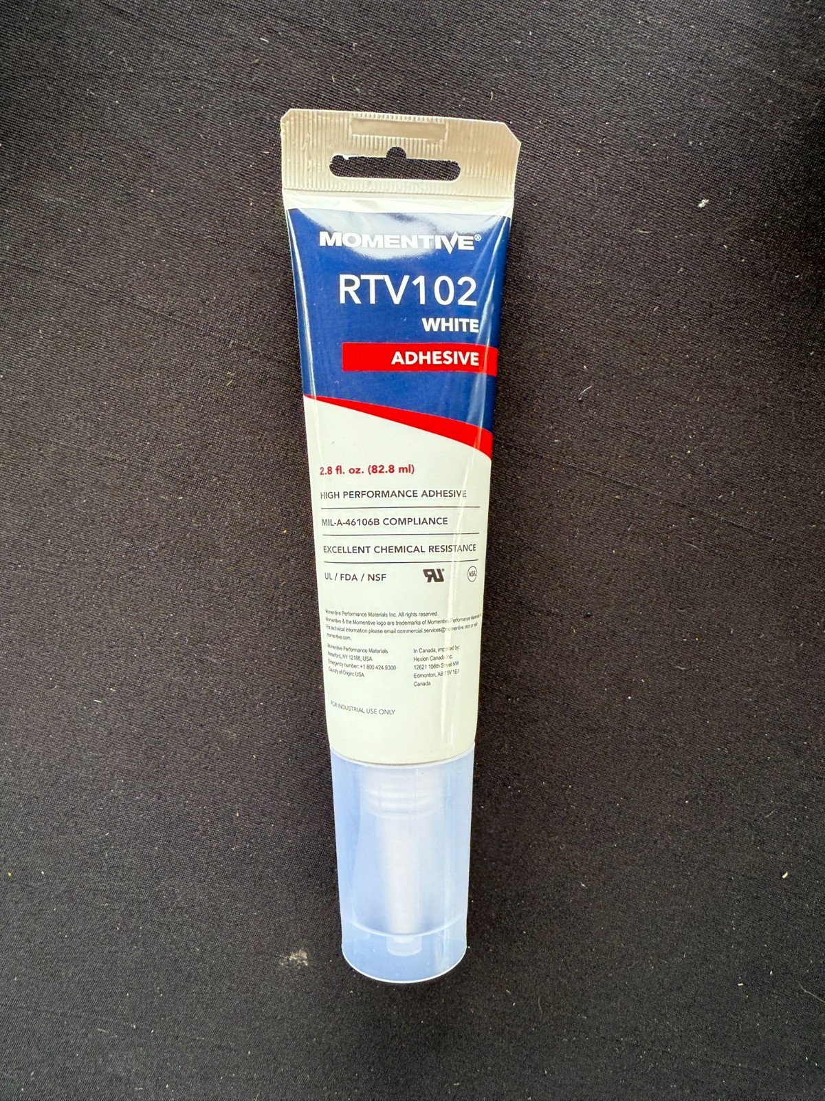 MOMENTIVE RTV102 WHITE 2.8 fI. oz. HIGH PERFORMANCE ADHESIVE – 5 TUBES