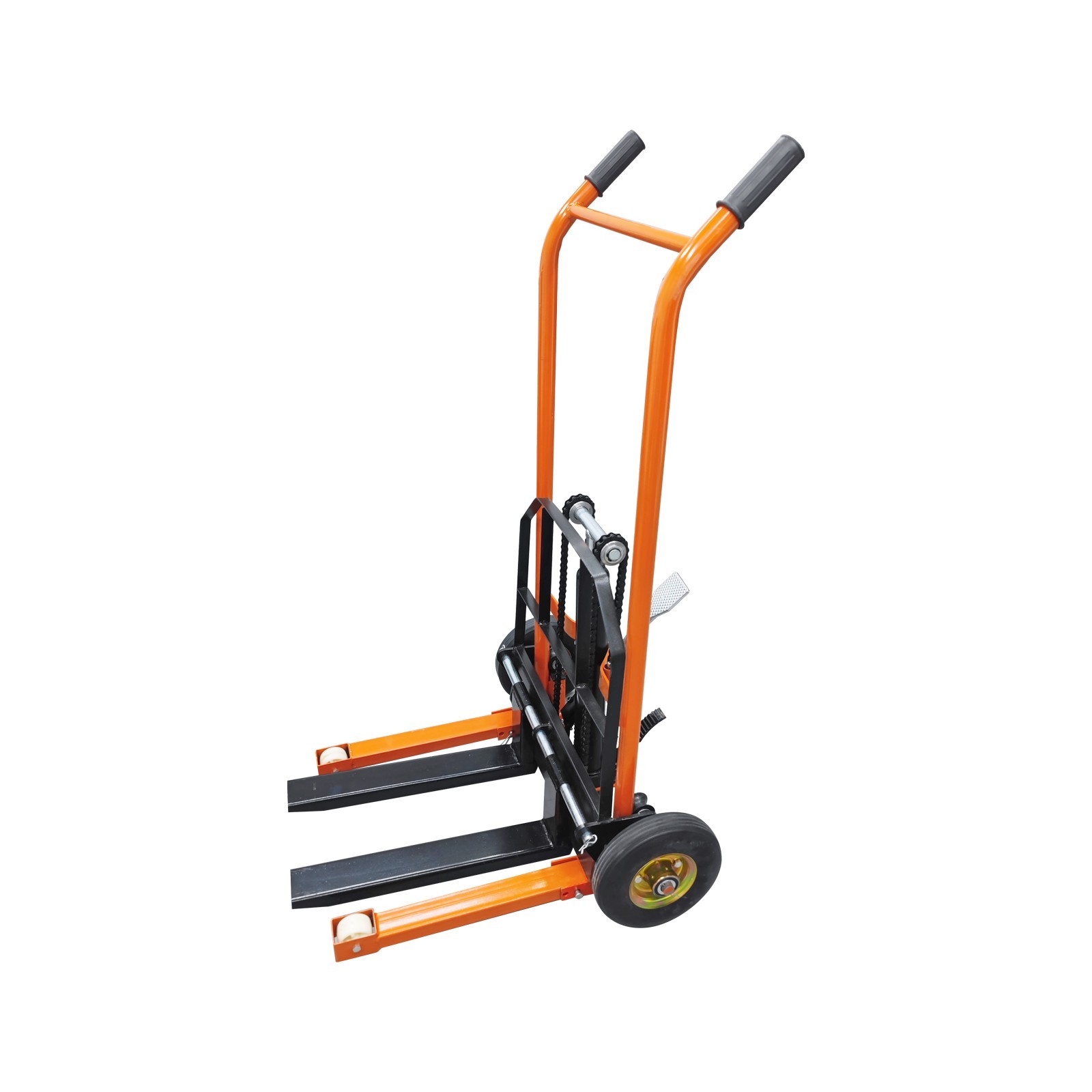 400Lb/200Kg Hand Forklift Truck Manual Push/Pull Winch Stacker Cargo Trolley