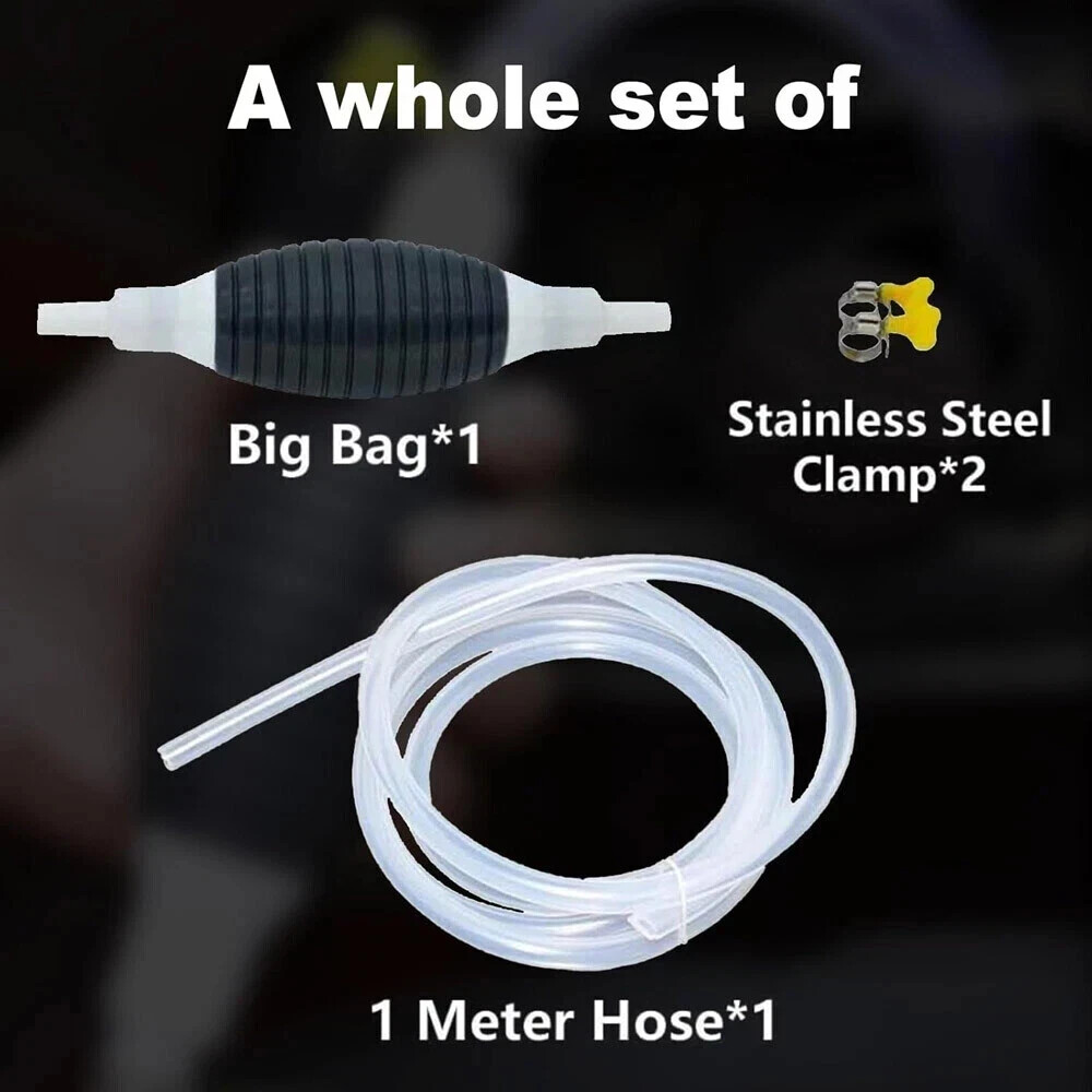 Siphon Hose Hand Pump Portable Manual Car Fuel Transfer for Gas Gasoline Petrol