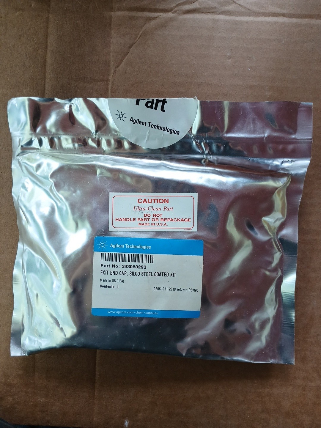 NOS Agilent Varian 393050293 Exit End Cap Silco Steel Coated Kit GC MS Ion Trap