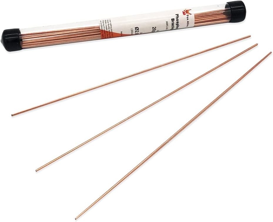 20Pcs Copper Brazing Rods Bcup-2 (5/64″) 2Mm Phosphorus round Self Fluxing Weldi