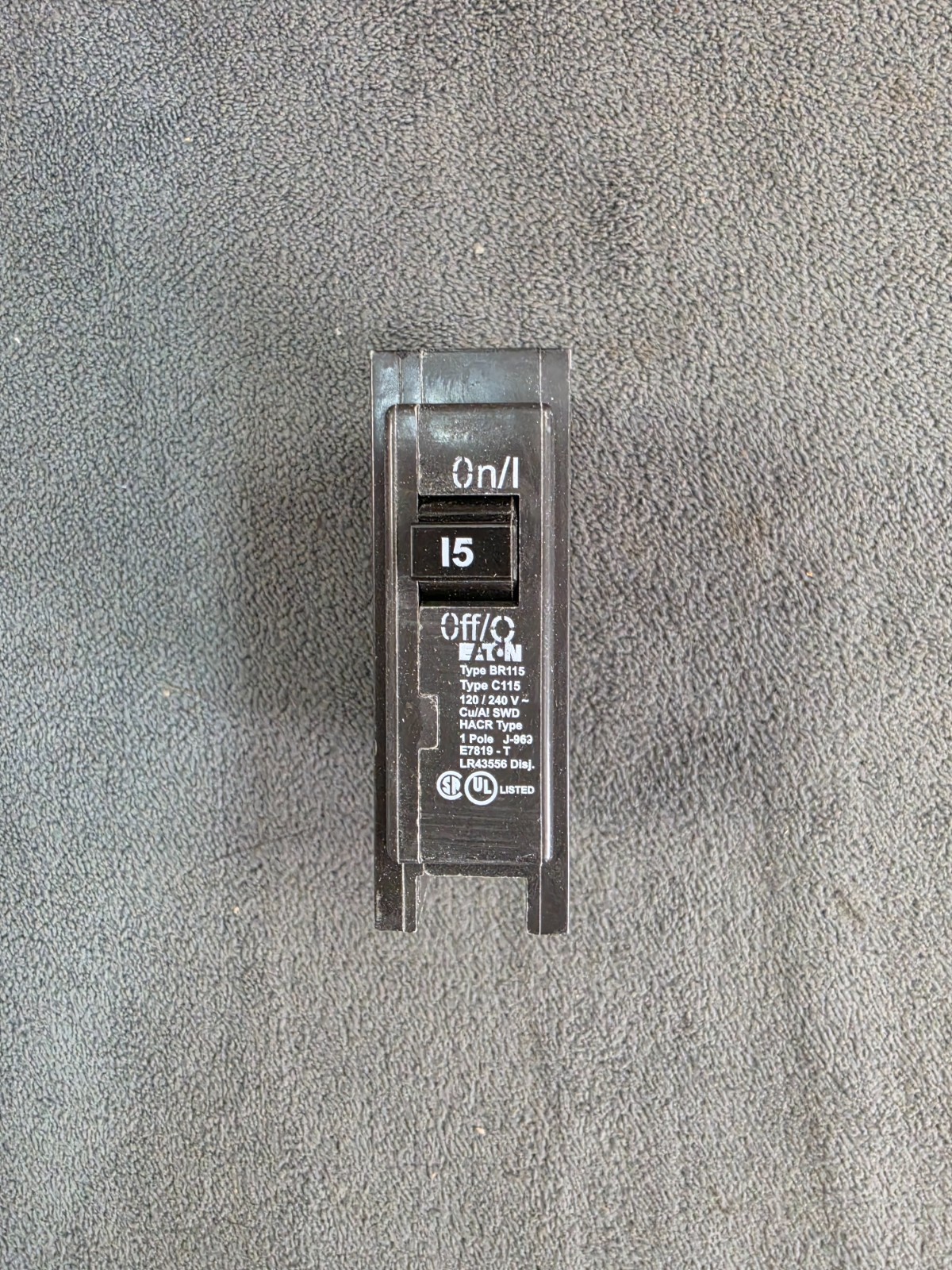 (10) Eaton BR 15 Amp 120/240 Volts Single-Pole Circuit Breaker