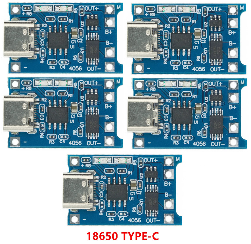 10PCS USB Micro, TYPE-C and Mini Lithium Battery Charger With battery protection