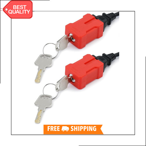 Plug Lock Electrical Cord Plug Lockout Device for Electrical Cord, 2 Pack Plug L