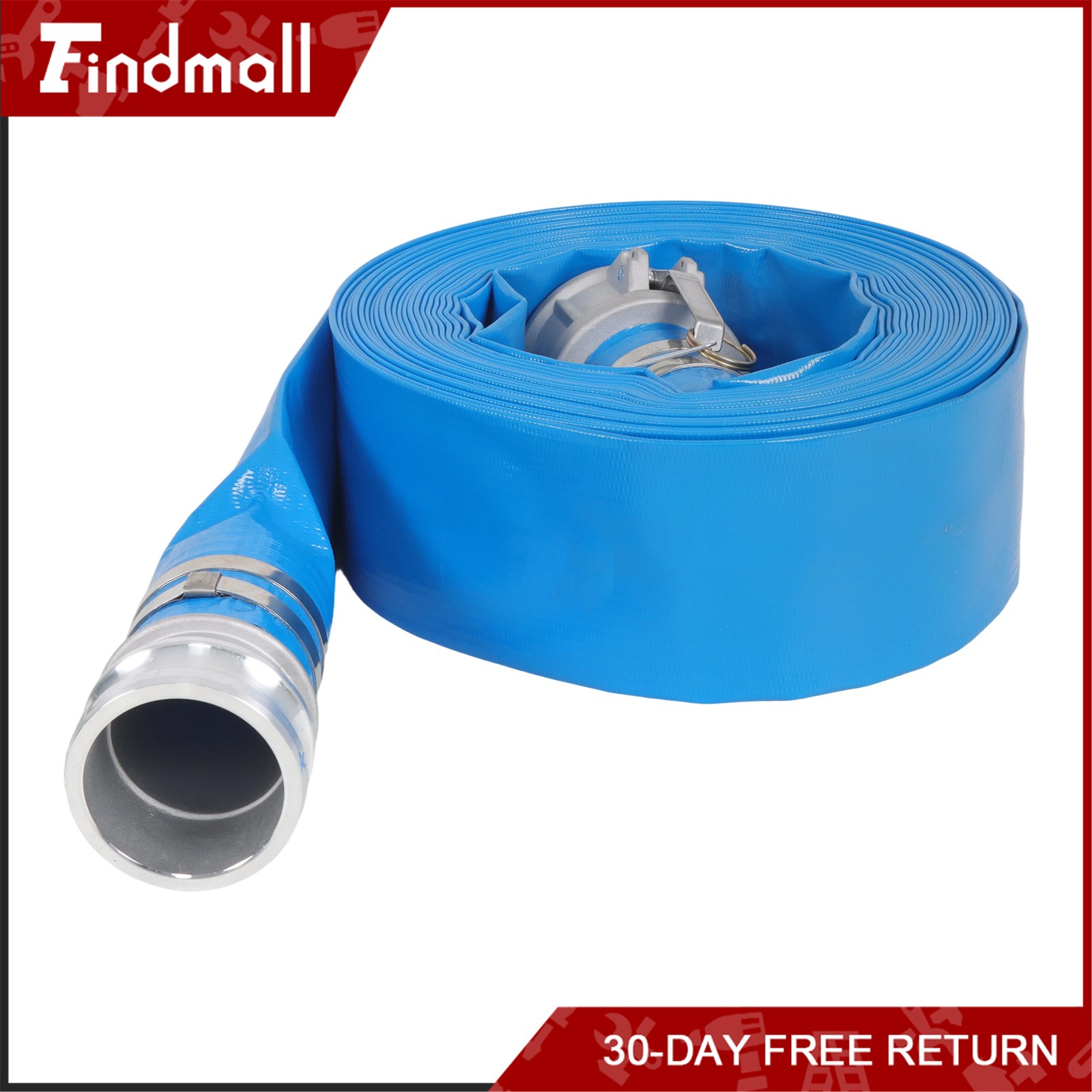 Findmall 3 inch Suction Hose Pump Kit Includes 65ft Blue Hose & 20ft Green Hose