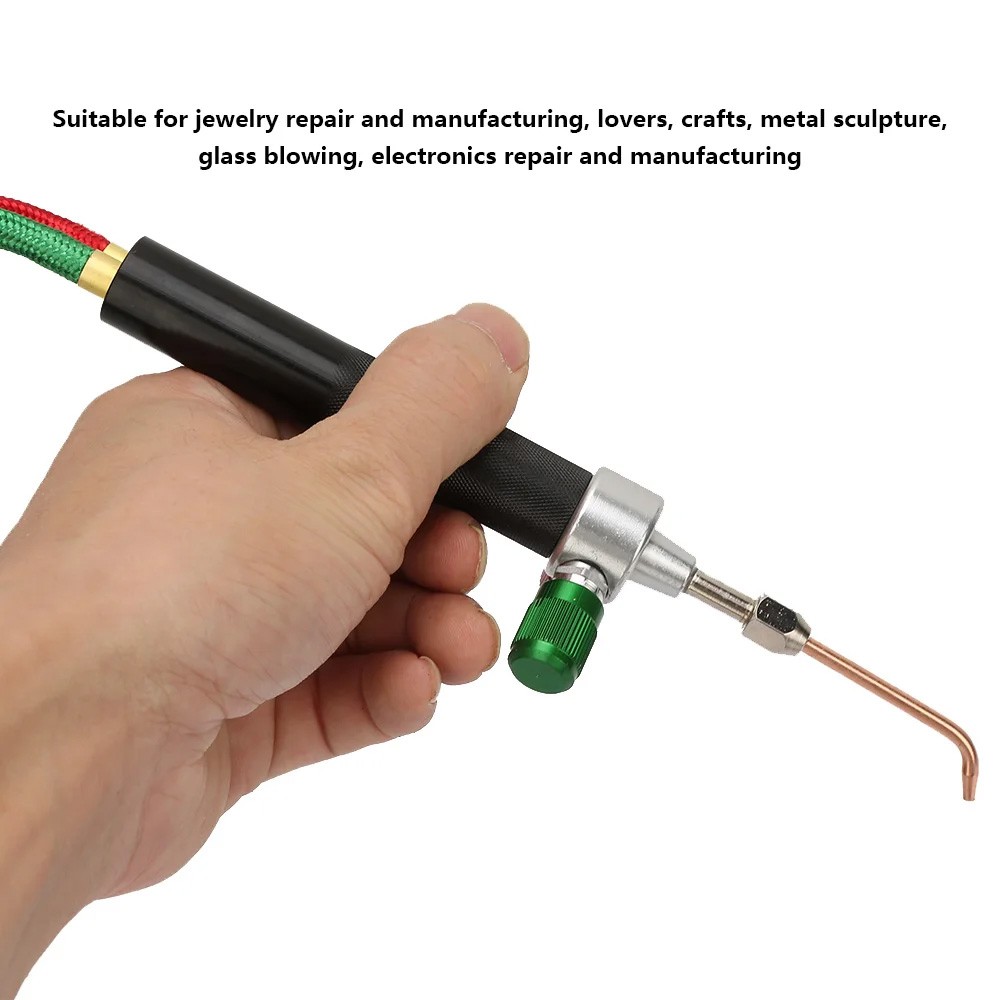Mini Oxygen Gas Torch Acetylene Welding Soldering Gun Tool Kit 5Replaceable Tips