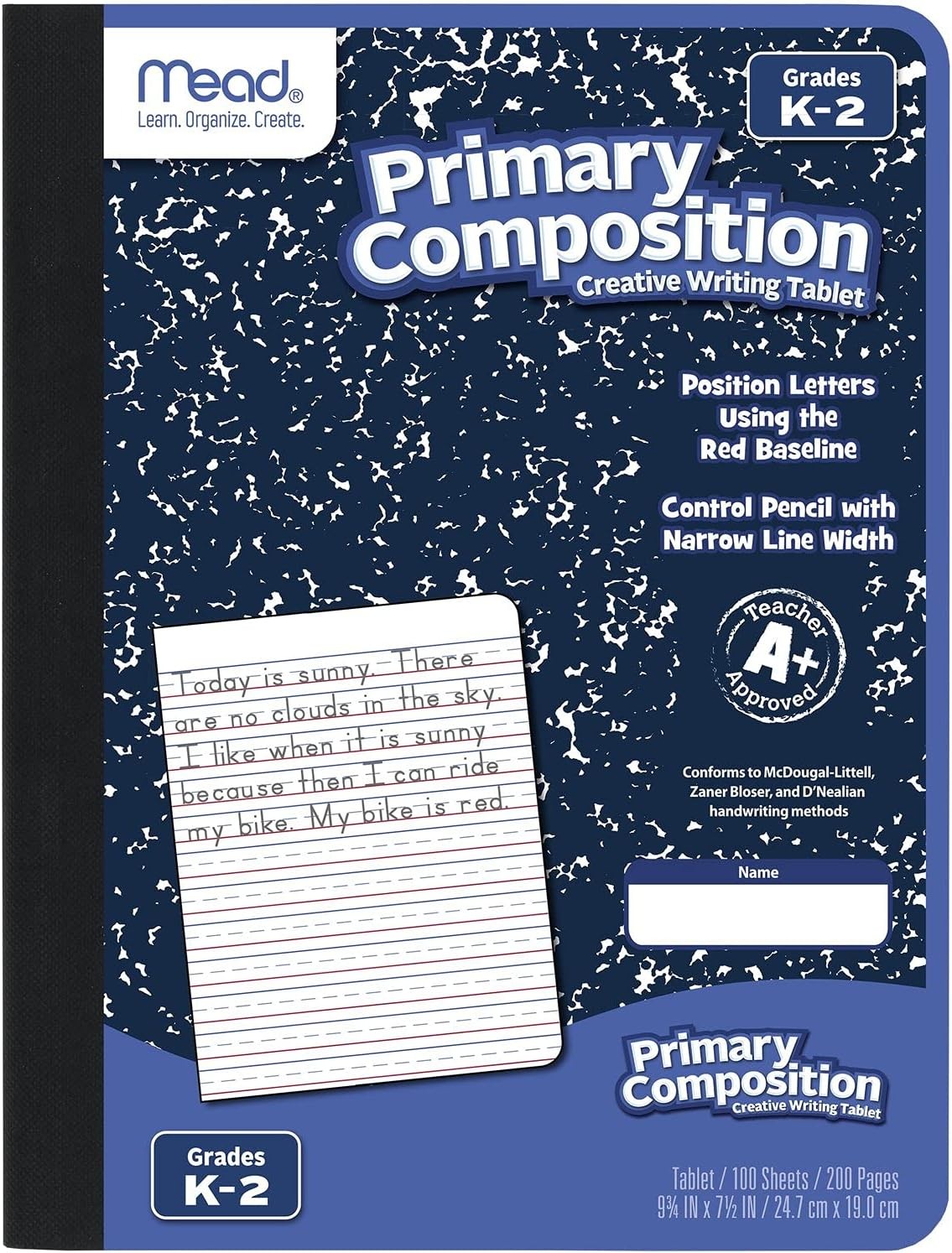 Mead Primary Composition Book, Primary Ruled Journal, Grades K-2, 7-1/2″ x 9-3/4