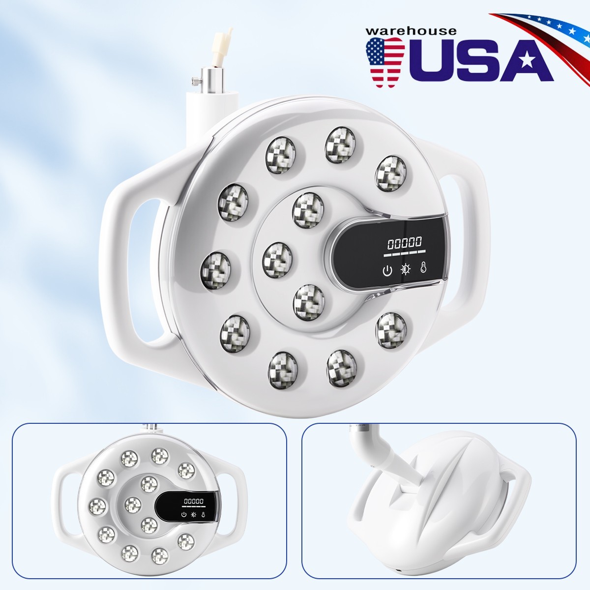 Lámpara Oral LED Dental con Doble Temperatura de Color 3000-5700K 90000 Lux