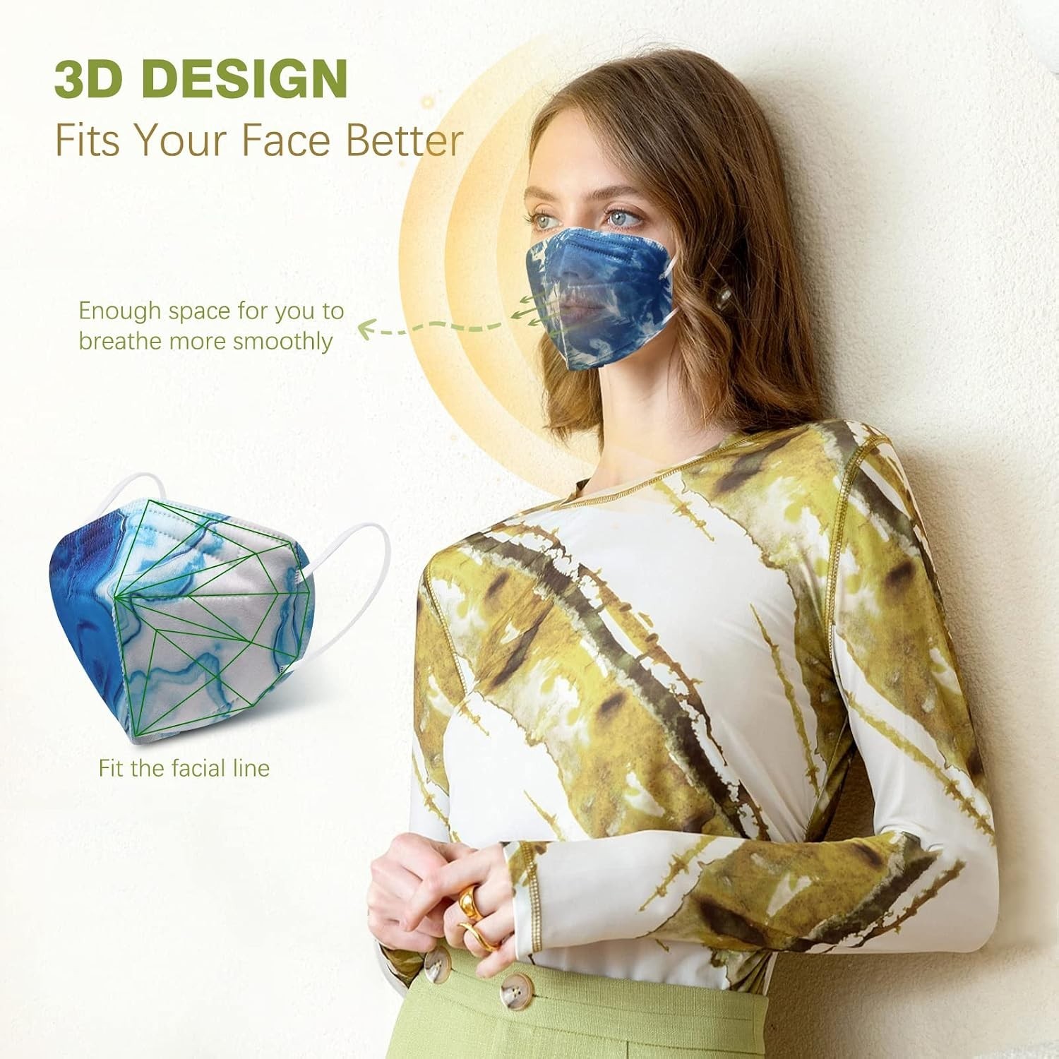 KN95 Face Masks for Adults, 50 Pack 10 Colors Disposable KN95 Masks, 5 Layer …