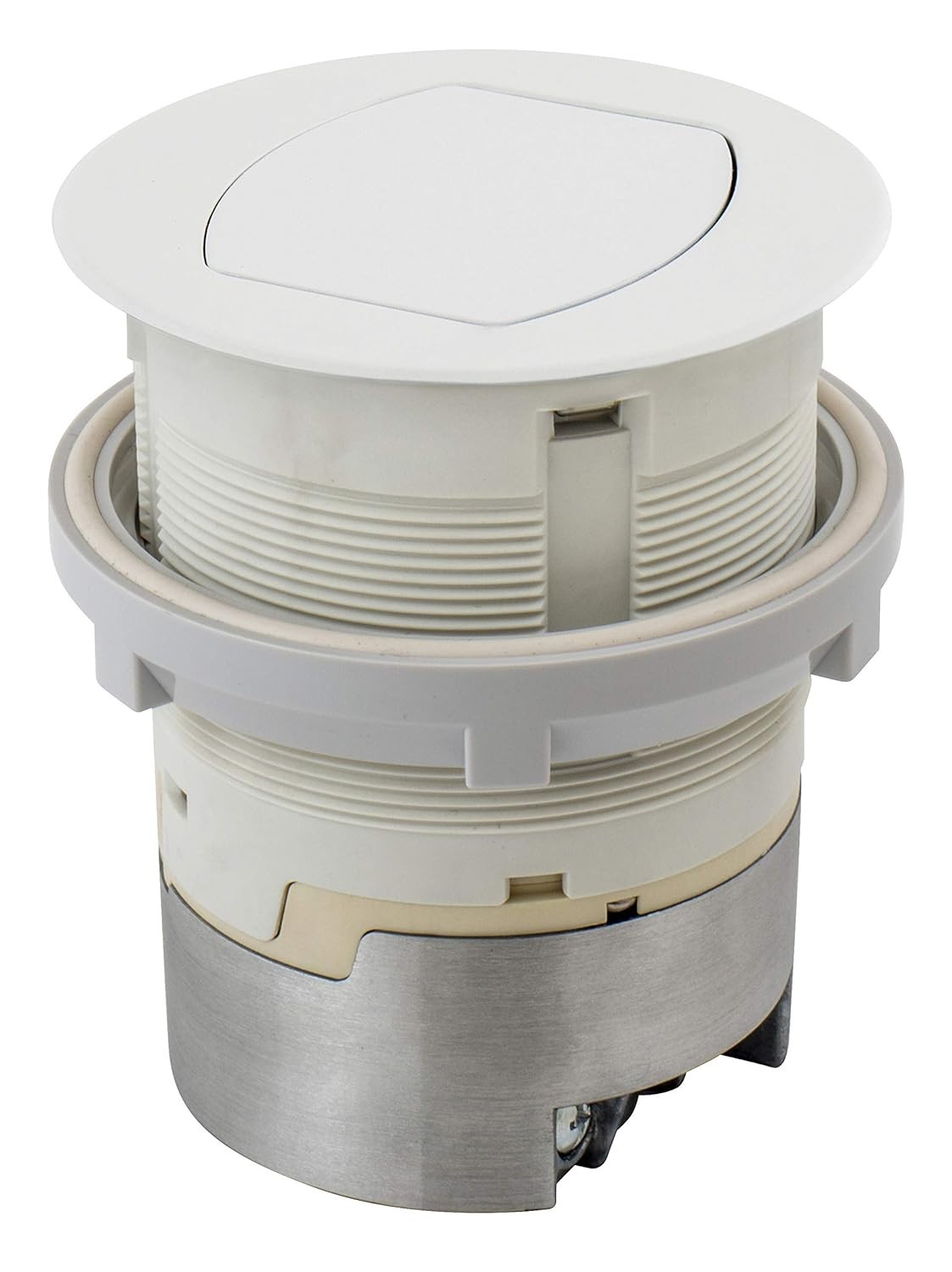 HUBBELL 15A Kitchen Counter Receptacle, Surface Mount, Pop Up, RCT200WH, WHITE