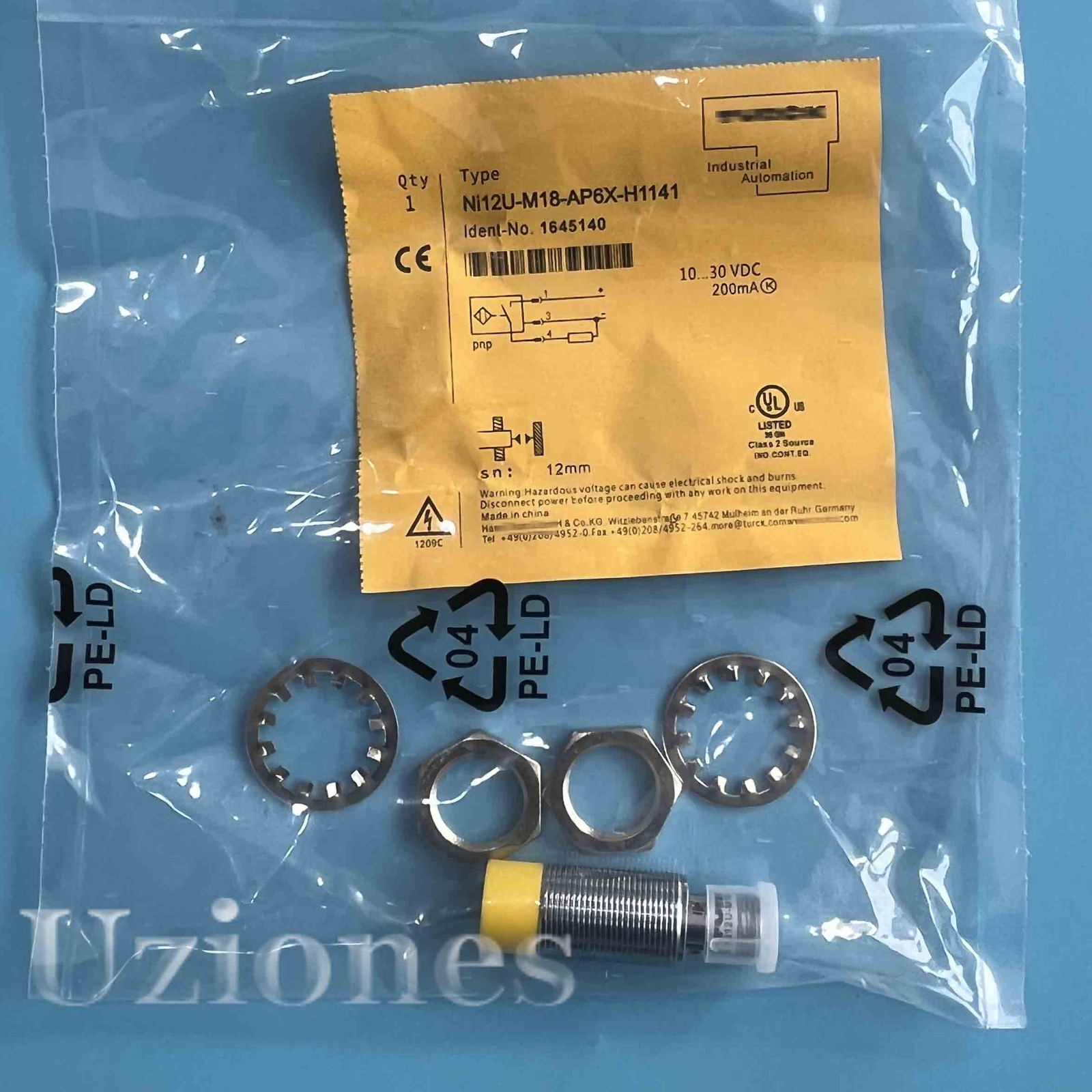 Inductive Proximity Switch 10-30VDC 200mA 12mm For Turck NI12U-M18-AP6X-H1141