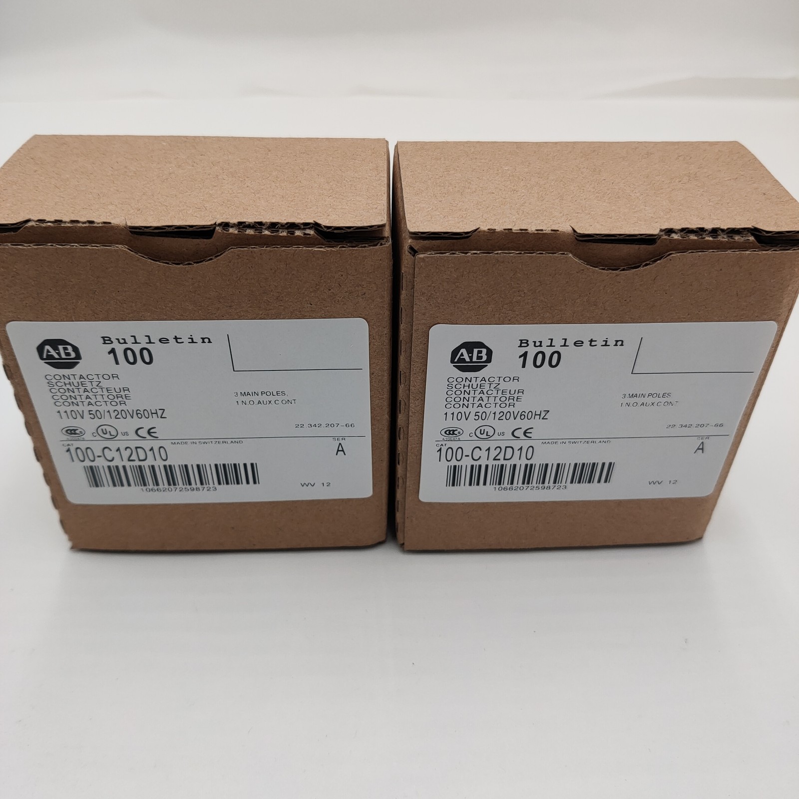 AB 100-C12D10 110/120V AC IEC 12A Contactor AB 100C12D10 NEW 2023