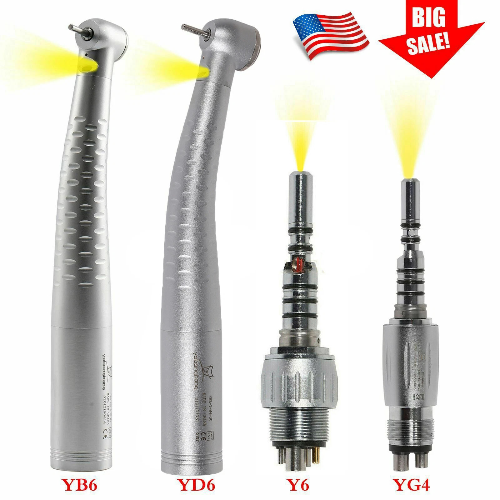 NSK Style Dental High Speed Handpiece Push Button Turbine 2/4 Holes 7 Colors