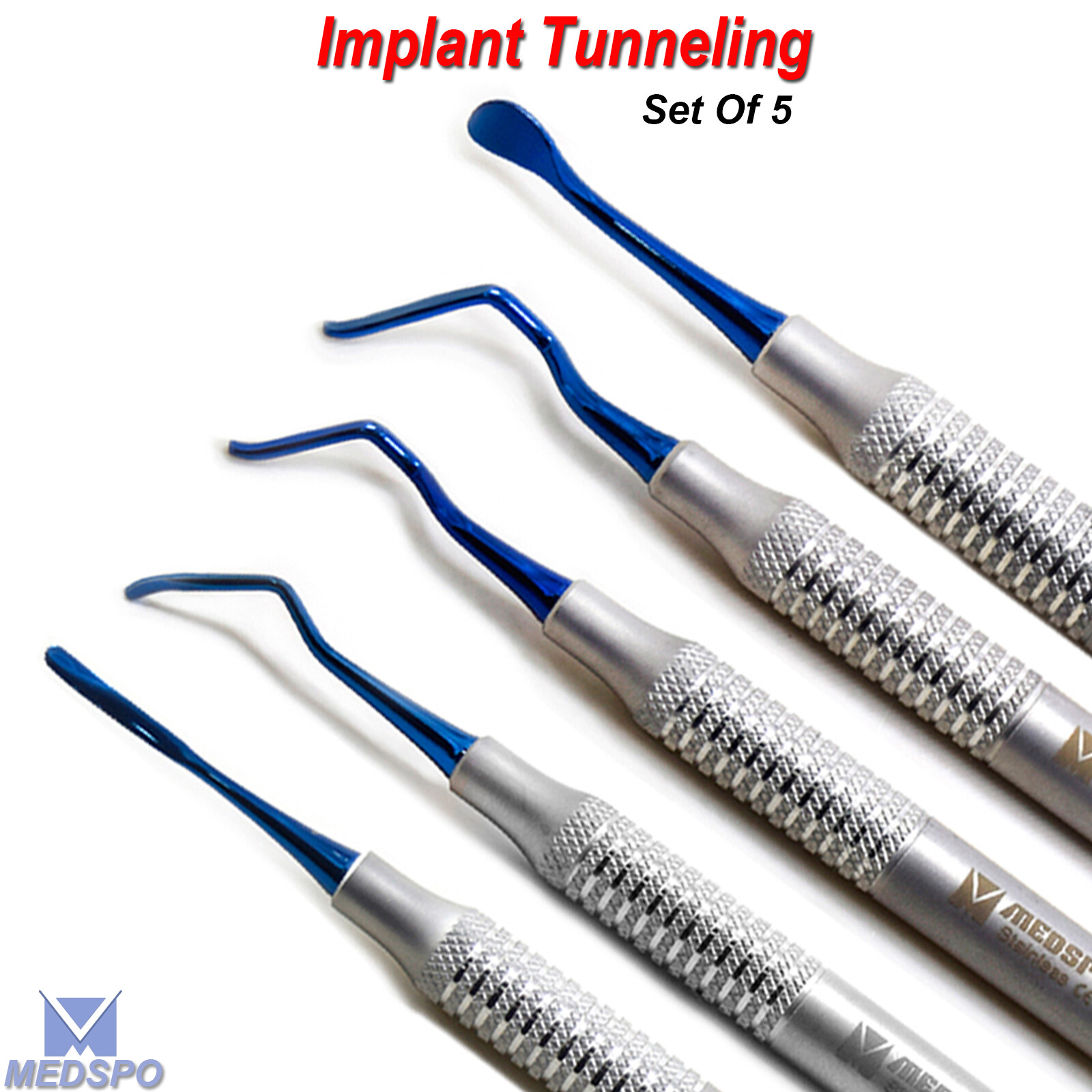 Dental Implant Surgery Tunneling Kit Sinus Lift Grafting Gum Elevators Set Of 5