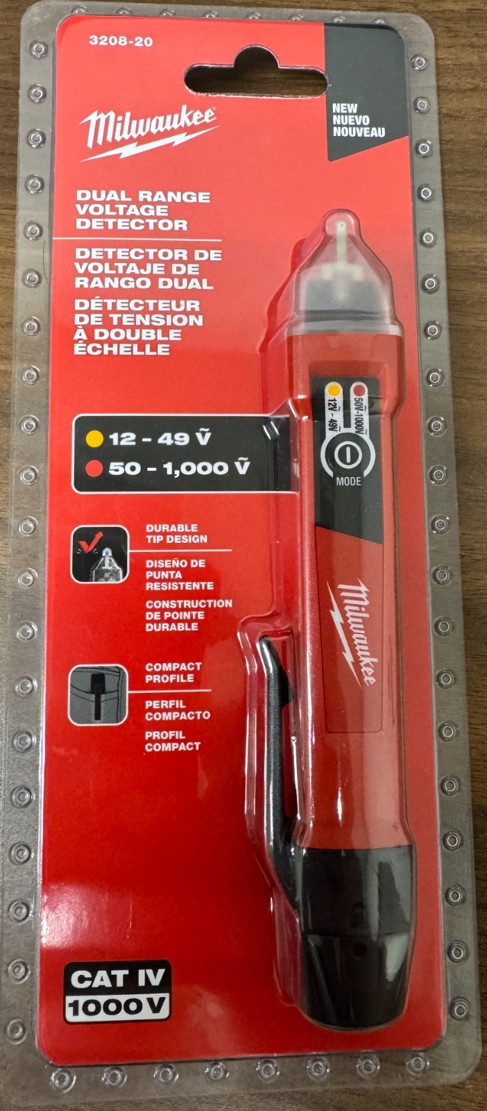 Milwaukee 3203-20 Dual Range Non-Contact Voltage Detector w/LED
