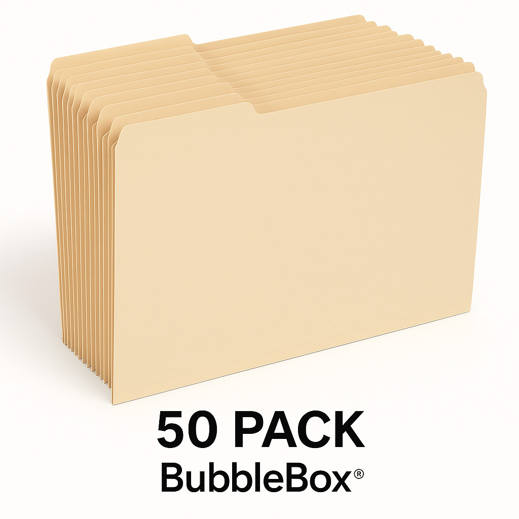 Pendaflex Manila File Folders Letter 1/3-Cut Tabs 11 Pt Stock 50 Pack BubbleBox