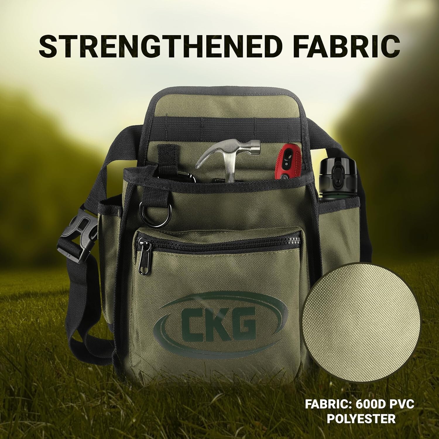 CKG Metal Detecting Finds Bag Waist Digger Tools Bag for Pinpointer, Green