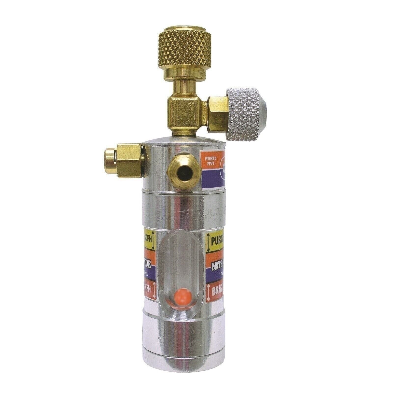 Uniweld NV1 Nitro Vue Flow Indicator with 1/4″ Flare Fittings