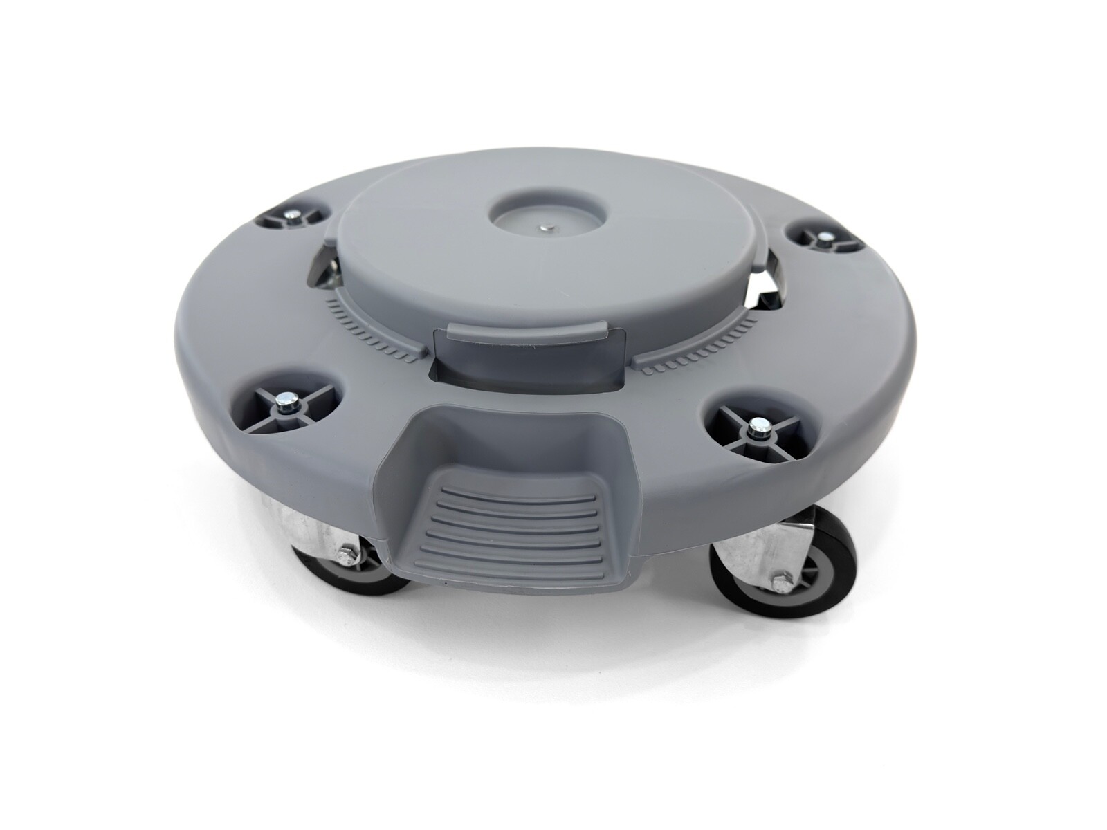 Trash Can Dolly | Heavy-Duty Plastic | 5 Casters | Foot Stabilizer | 460 Lb. Cap