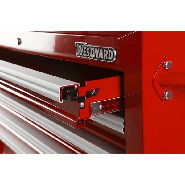 Westward 32H848 Westward Intermediate Chest, 3-Drawers, Powder Coated Red,