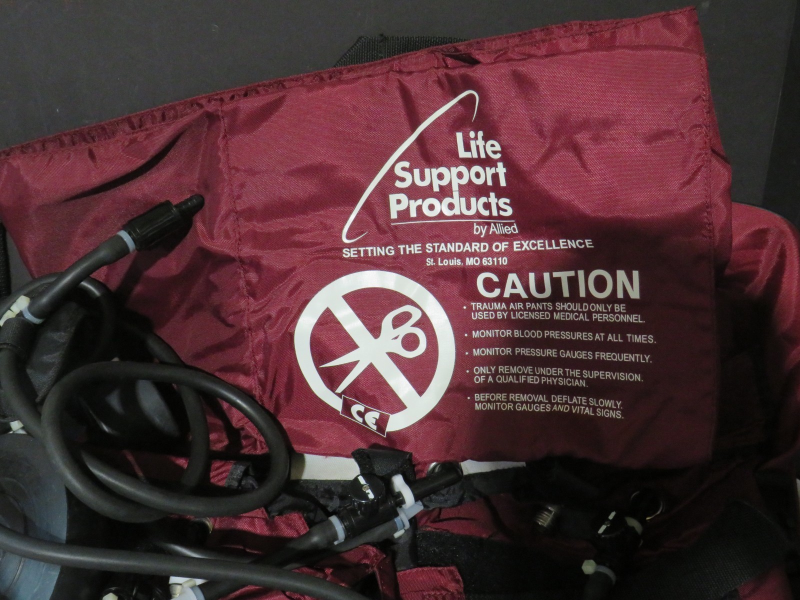 LPS LIFE SUPPORT PRODUCTS TRAUMA AIR PANTS ADULT SIZE BAG PUMP EMT NURSING DEVIC