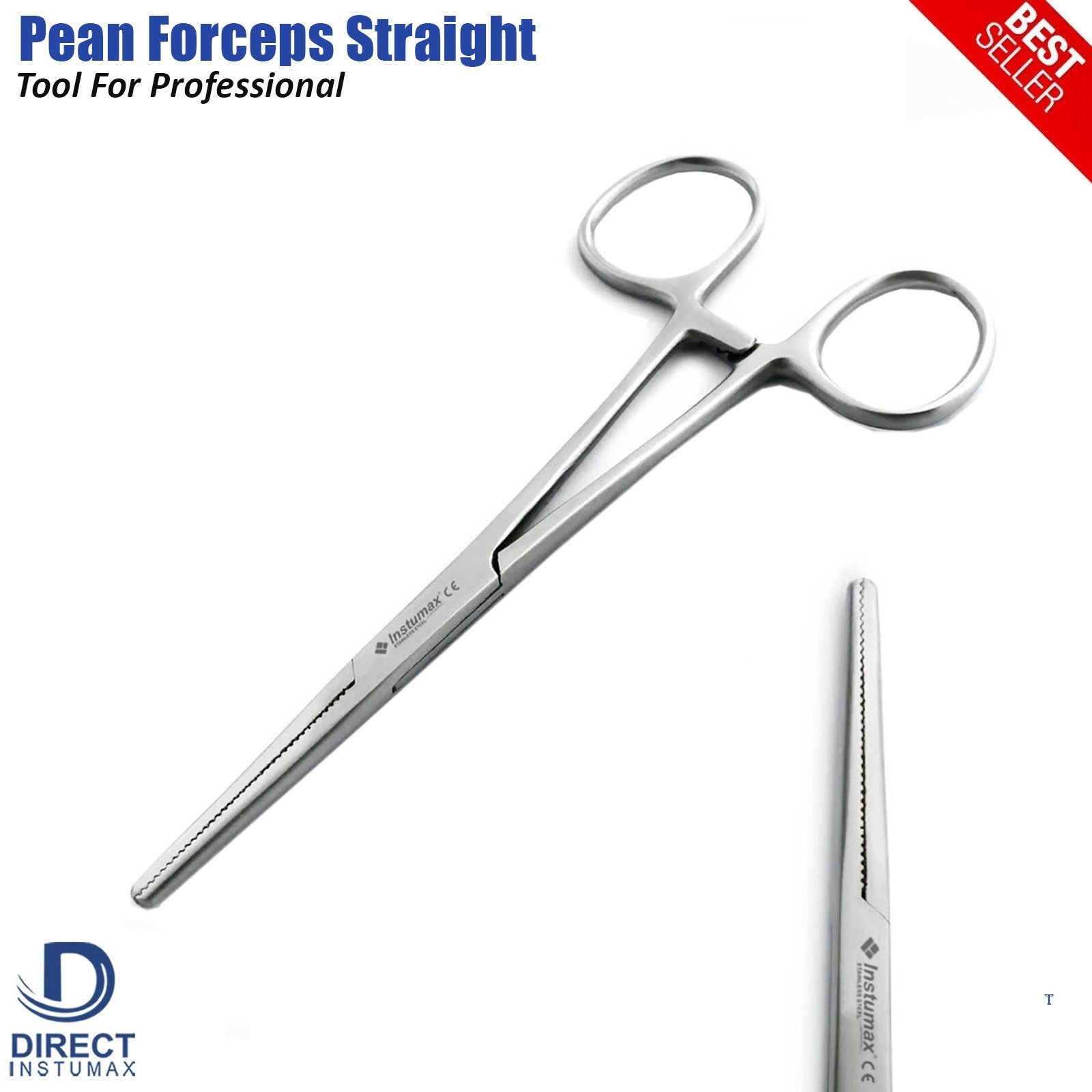 INSTUMAX Pean Hemostatic Forceps Straight 14cm – Locking Artery Clamp Surgical